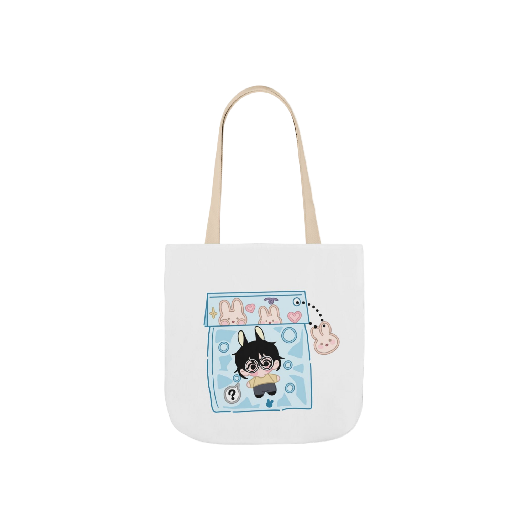 Canvas Tote Bag, Byulkki Star Bunny Candy Drawing Design