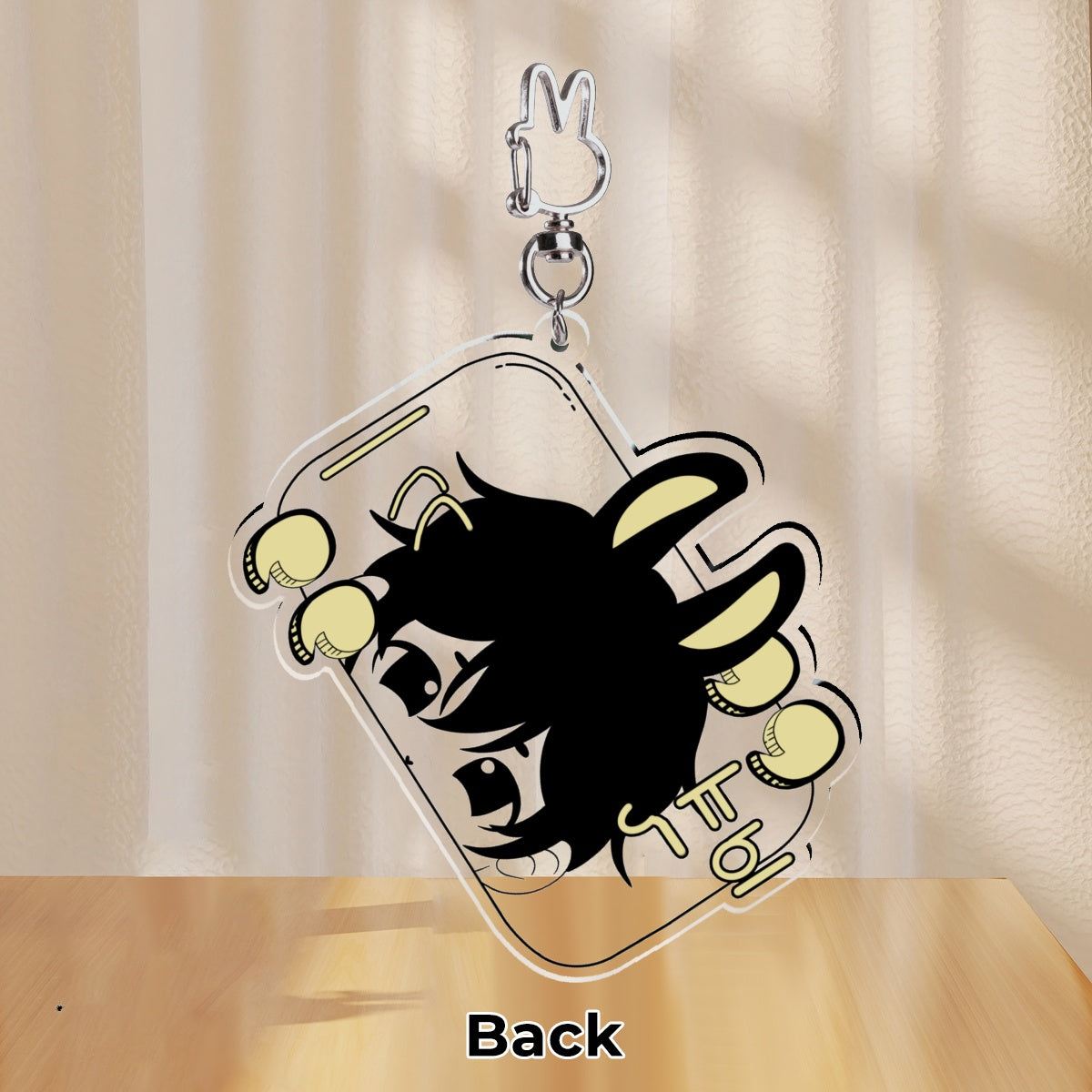 chibi Byulki the bunny star- keychain silly eyes